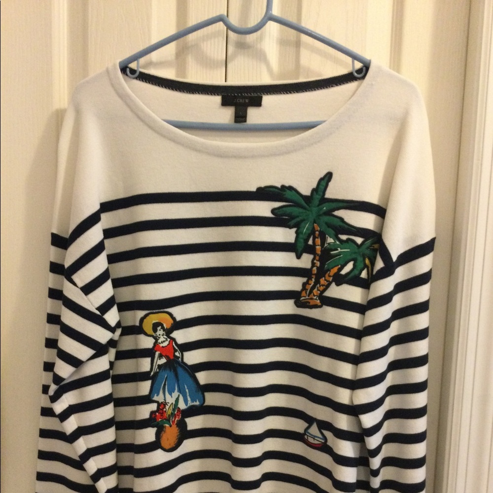 NWOT J. Crew stripped top size L